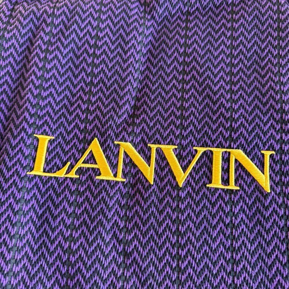 Lanvin Fabric Tote Bag, X Future Curb Cotton, Purple Black, Medium - Picture 8 of 16